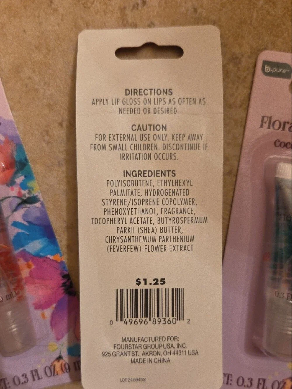 3 Floral Lip Gloss - Coconut Scented